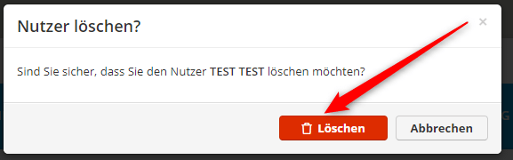Digital Medical Academy Bestätigung der Löschung eines Nutzers